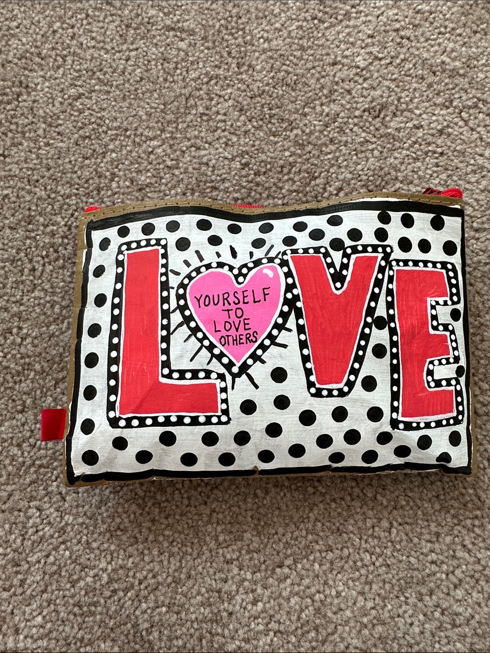 Love yourself pouch, with stickers!